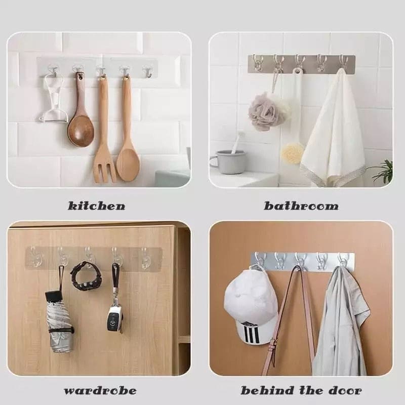 Amazing 3 To 6 Transparent Wall Hooks For Kitchen Bathroom Organizer, Strong Self Adhesive Door Wall Hanger, Towel Key Holder Amazing 3 To 6 Transparent Wall Hooks For Kitchen Bathroom Organizer, Strong Self Adhesive Door Wall Hanger, Towel Key Holder